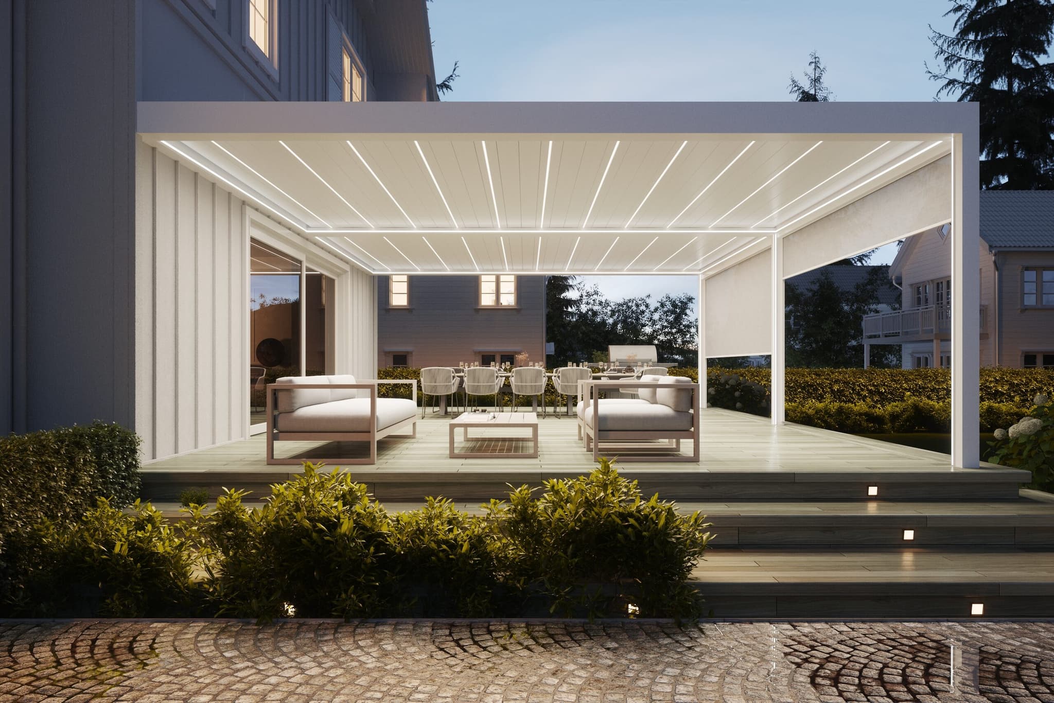 Pergola SKYVI z lamelami LED — OLMAR
